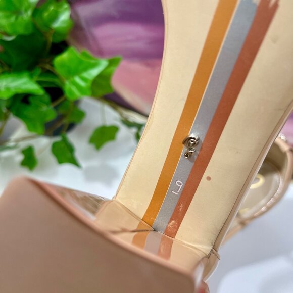 SAM EDELMAN Yaro Block Heel Sandal in Beige Size 9 - Picture 11 of 12